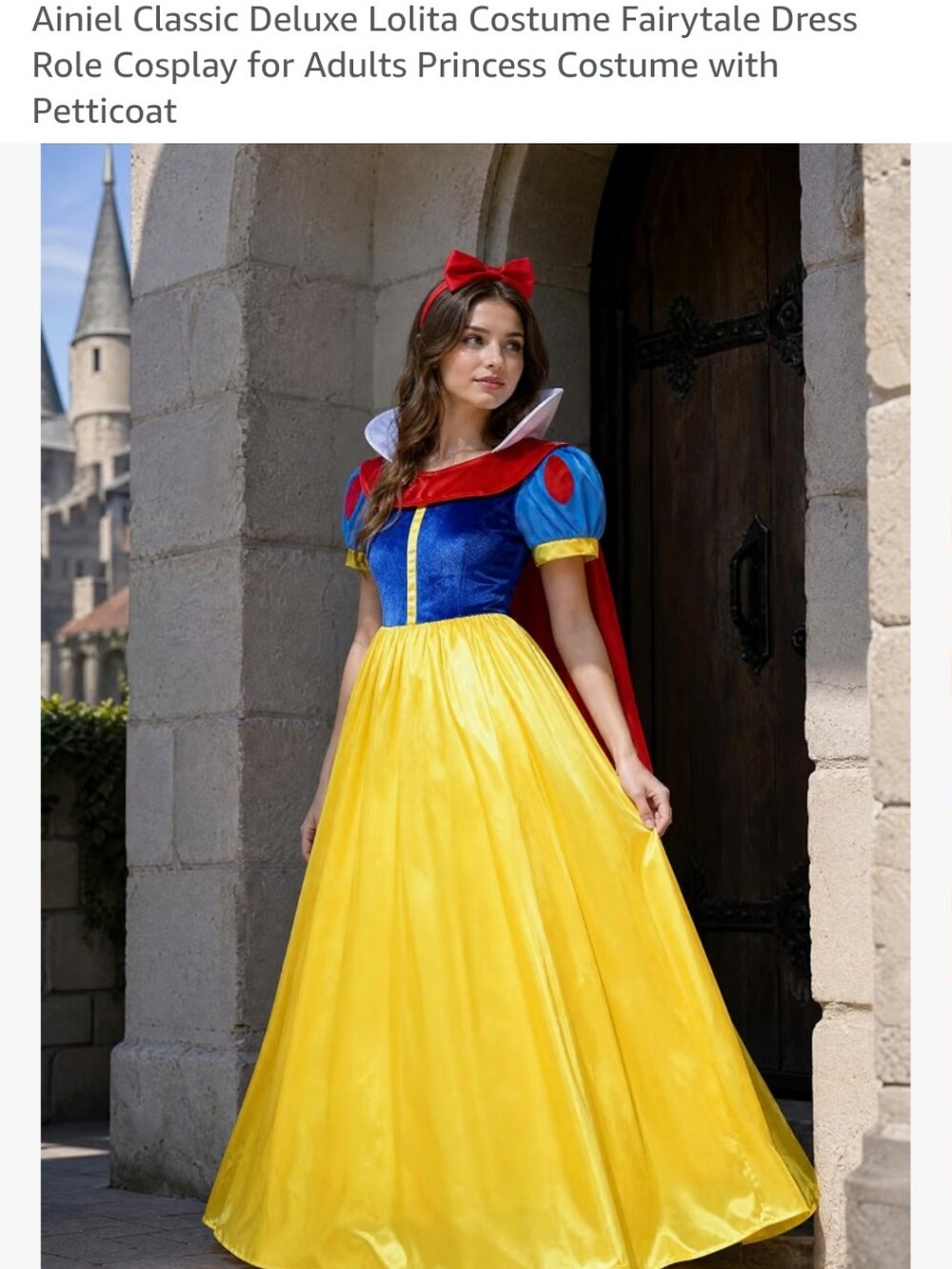 Snow White Classic Fairy Tale Princess Costume Dress Women Size Small -blue/Red